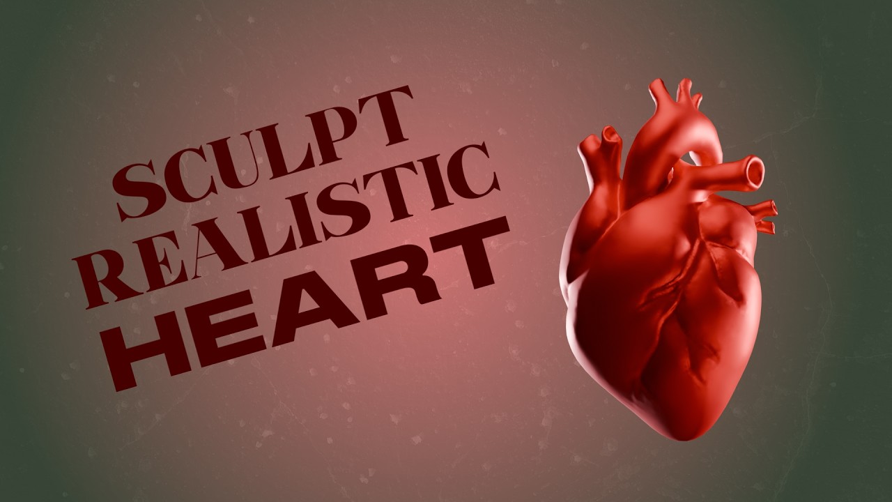 Sculpting anatomic heart shape in Blender timelapse