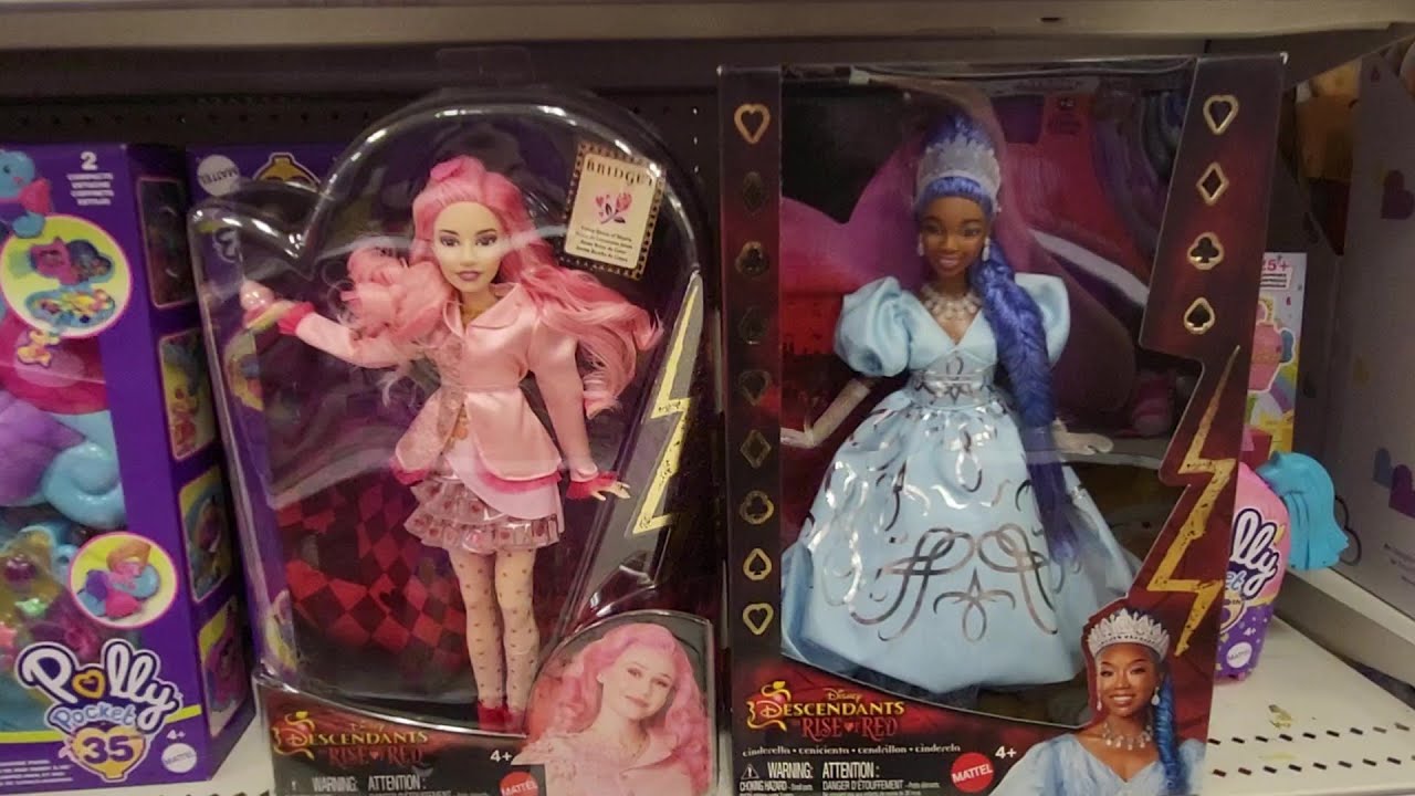 DESCENDANTS MOVIE DOLLS - CINDERELLA WITH BLUE HAIR AND BRIDGET WITH PINK HAIR - BEAUTIFUL DOLLS AT