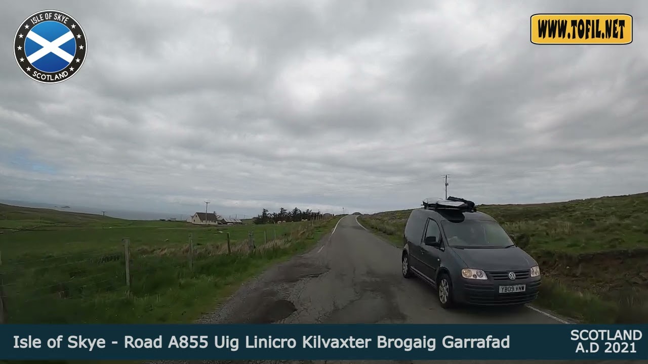 Isle of Skye - Road A855 Uig Linicro Kilvaxter Brogaig Garrafad SCOTLAND 2021 Driving Road Trip