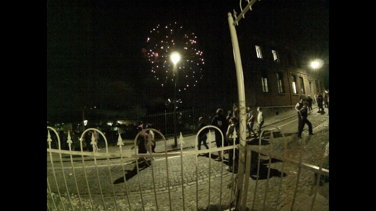 Thuin Saint Roch 2022,descente du mur de Thuin,feu d'artifice