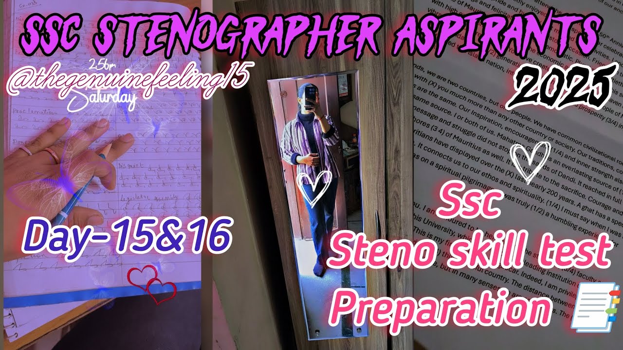 Day15-16|ssc stenographer aspirants|ssc steno skill test preparation|daily study vlog|exam time🧿📑