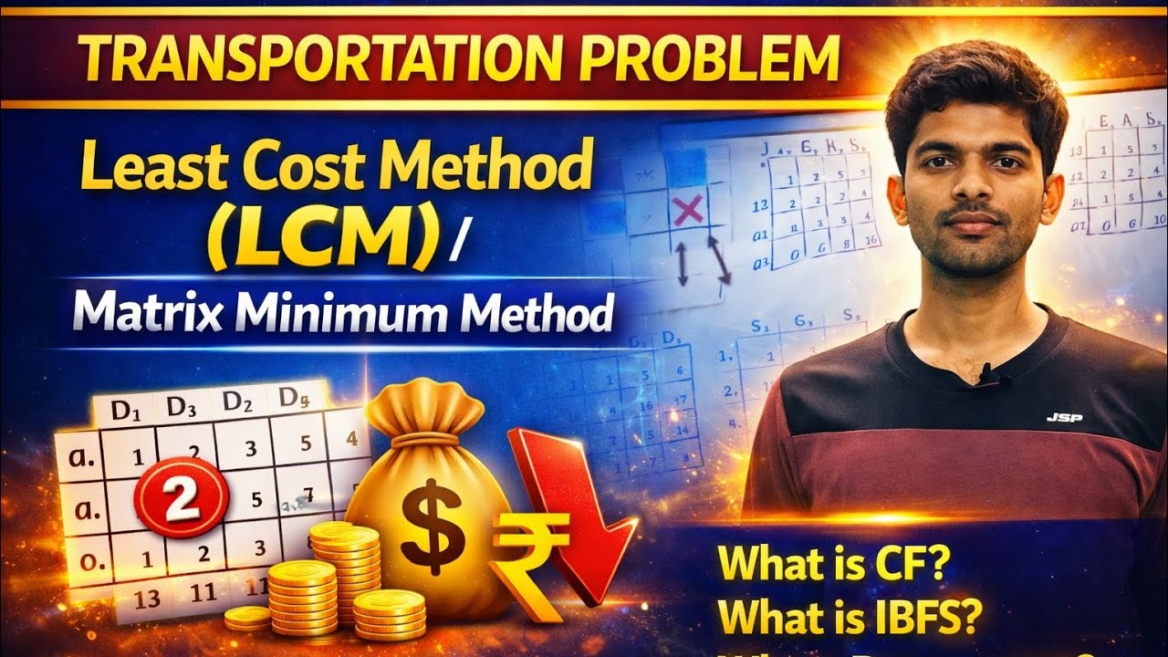 Least Cost Method (LCM) | Matrix Minimum Method | Transportation Problem | OP | @MathsPerfection 