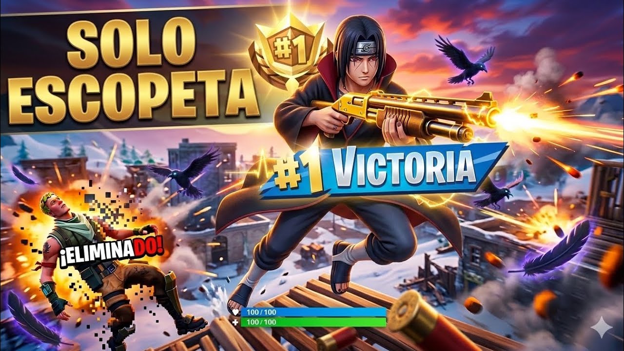 Intentando ganar en fortnite PERO SOLO ESCOPETA