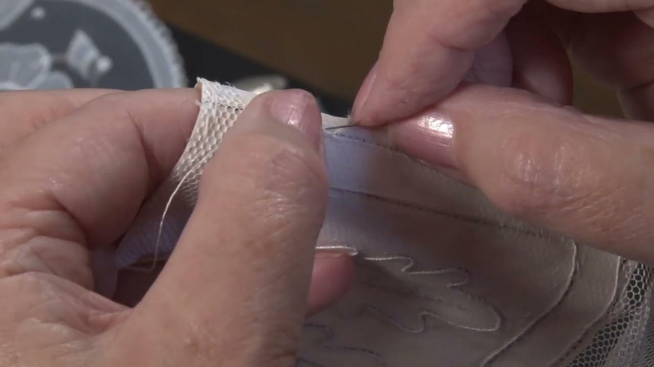 Finishing in Carrickmacross Lace