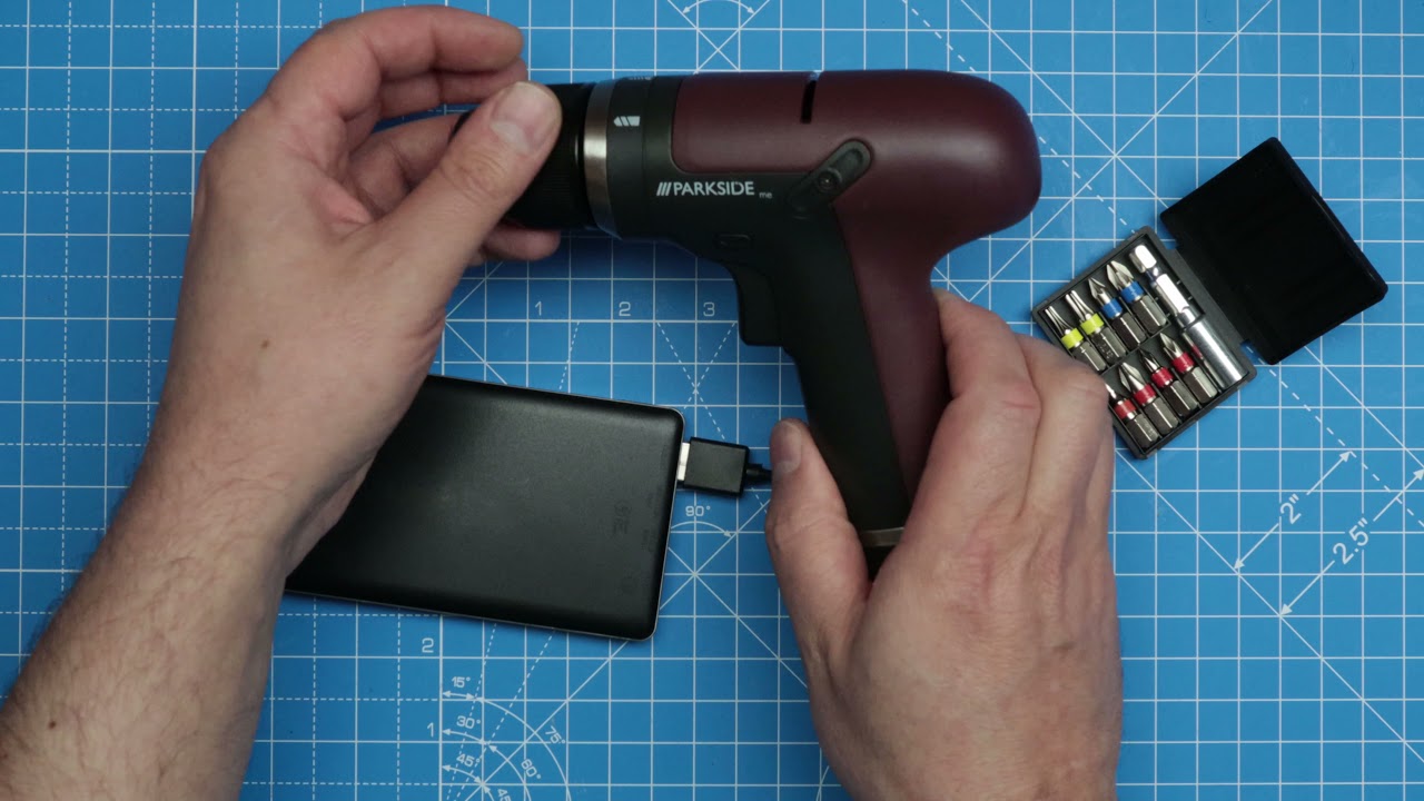 Cordless Drill Purple USB C: Parkside