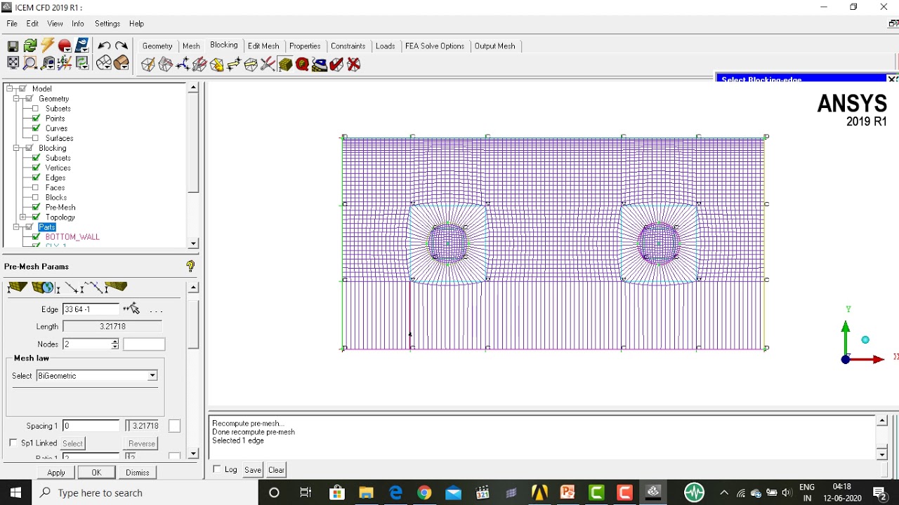 ICEM CFD Meshing of 2D cylindrical bodies.
