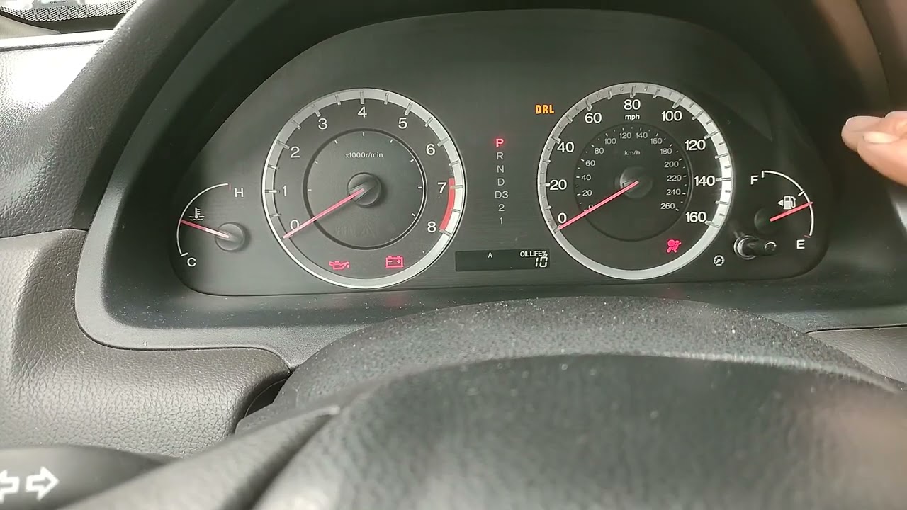 2009 HONDA ACCORD COMO REINICIAR LUZ DEL PORCENTAJE DE ACEITE (OIL LIFE RESET)