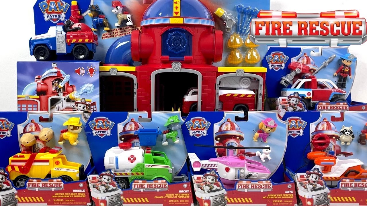 NEW Paw Patrol FIRE RESCUE Toys Collection Unboxing Review | ASMR