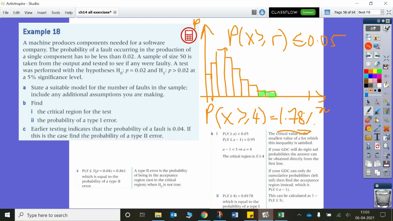 Ex14P: IB HL AI, Oxford; probabilities of type I and type II errors (GTU)