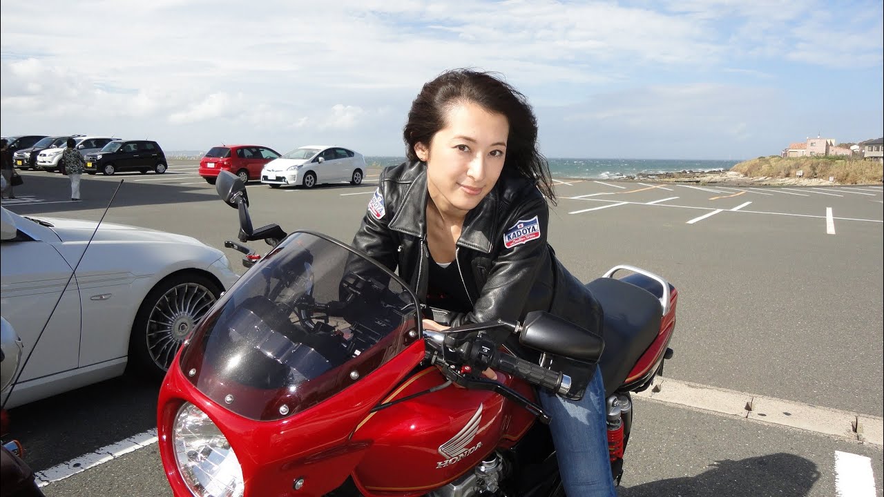 Biker Girl Touring HONDA CB750 RC42 バイク女子 女性ライダー
