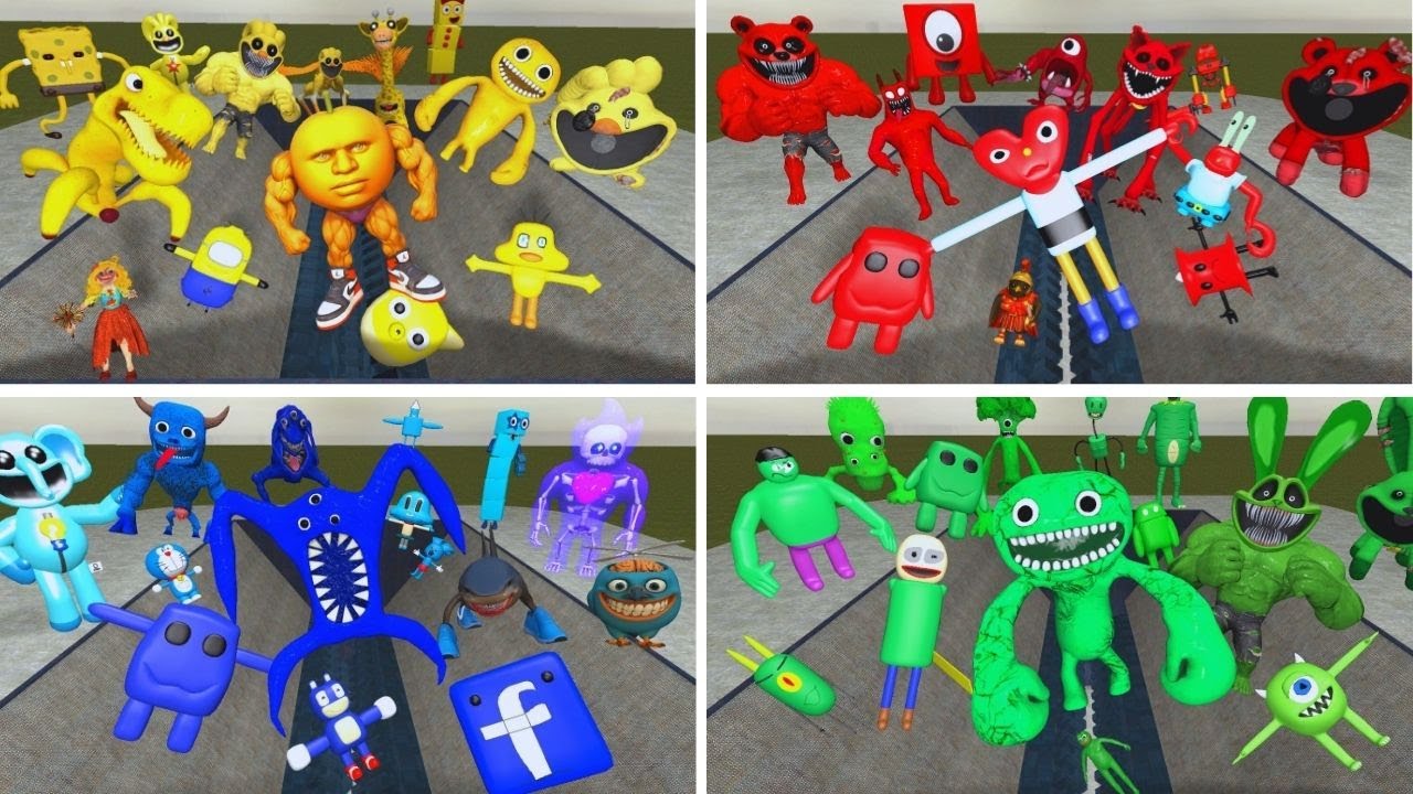 HANGİ RENK DAHA GÜÇLÜ POPPY PLAYTIME,ITALIAN BRAINROT,SPRUNKİ SPARTAN KİCK İLE PARÇALAMA GARRY'S MOD