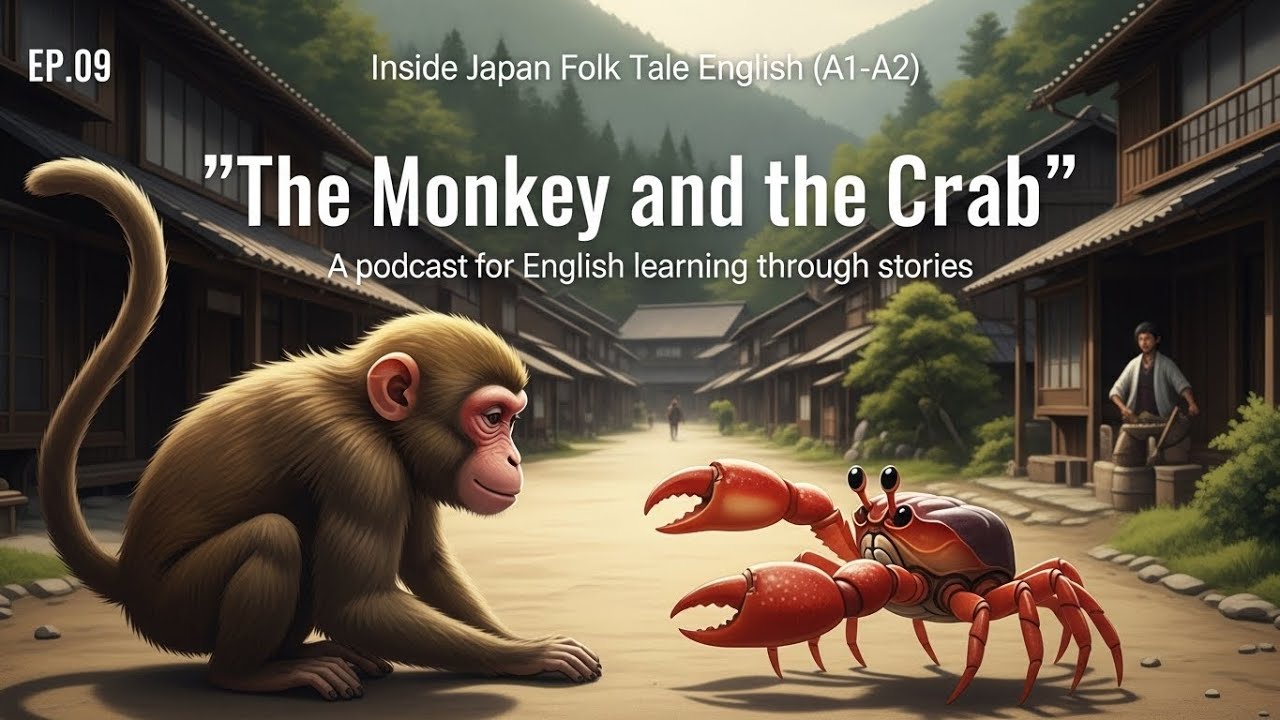 EP.09 The Monkey and the Crab | Japanese Folk Tales in English. (A1-A2)