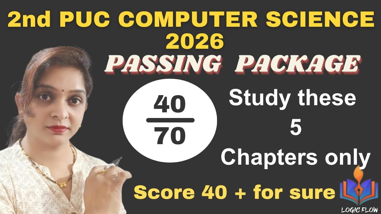 2nd PUC Computer Science|Passing package 2026|Study 5 chapters only|Score 40 + out of 70 for sure