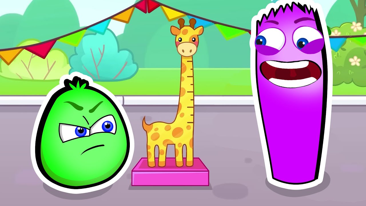 Op and Bob's Fun Adventure: Learning Tall and Short in the World of Cartoons!