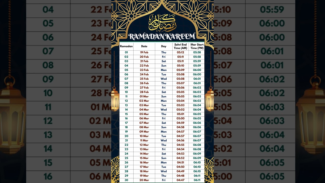 Ramadan Calendar 2026 Sehri & Iftar Time in Bangladesh_  রমজান ক্যালেন্ডার 2026 সেহরি ও ইফতারের সময়