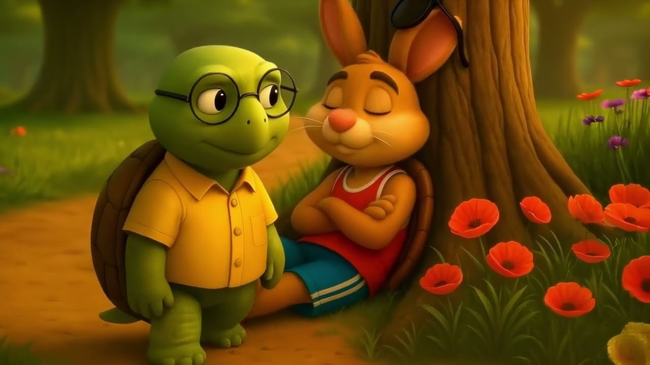 De haas en de schildpad 🐇🐢 | Verhaal voor kinderen | Fabel met moraal 🌟