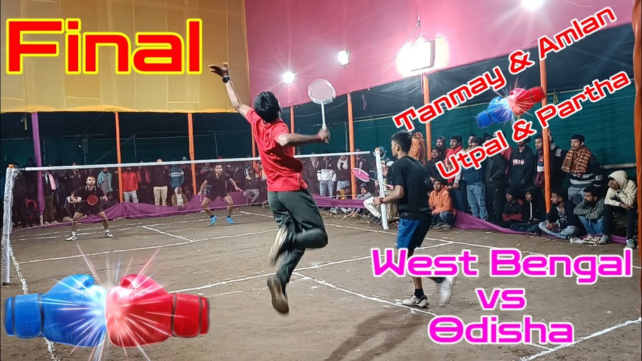 Tanmay & Amlan 💥vs💥 Partha & Utpal  Outdoor Badminton Match Final Set-1       West Bengal vs Odisha