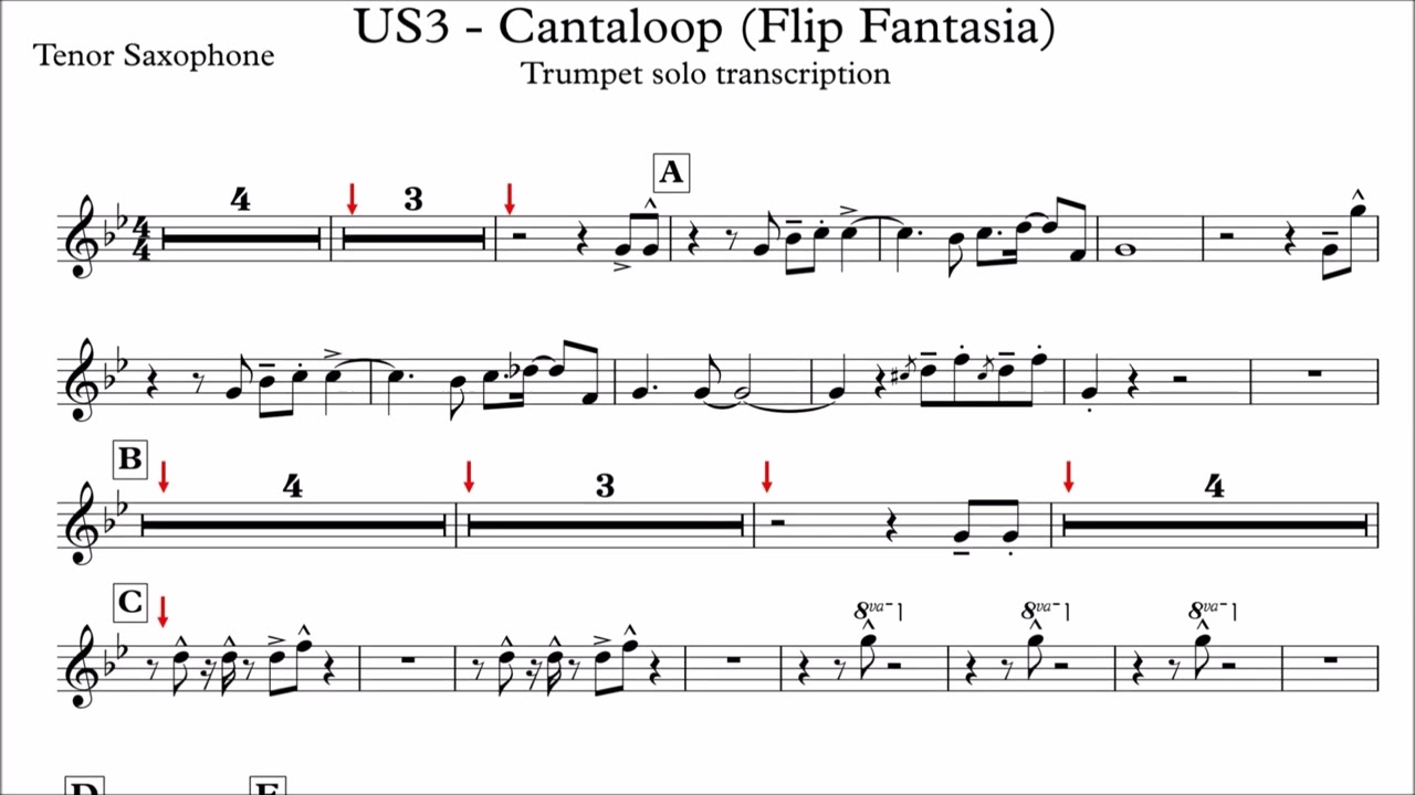 Tenor Saxophone Play-Along - Cantaloop US3 - Flip Fantasia - from Herbie Hancock's Cantaloupe Island