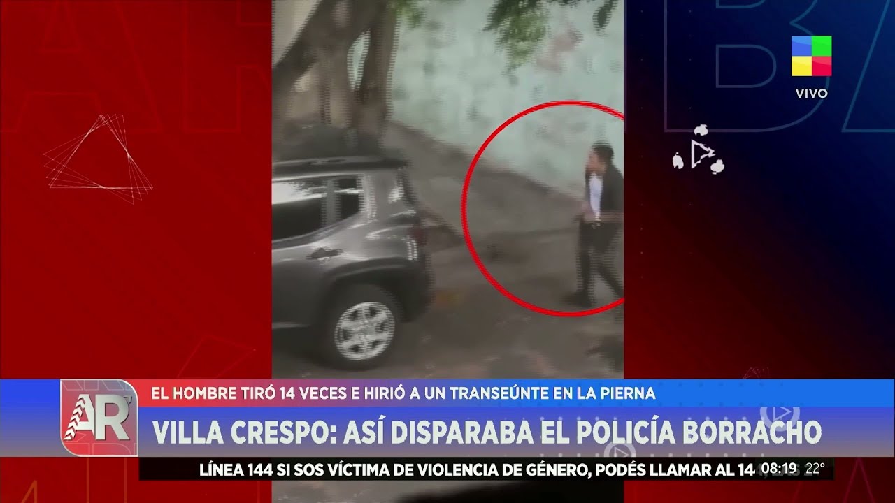 PÁNICO EN VILLA CRESPO: ASÍ DISPARABA EL POLICÍA BORRACHO