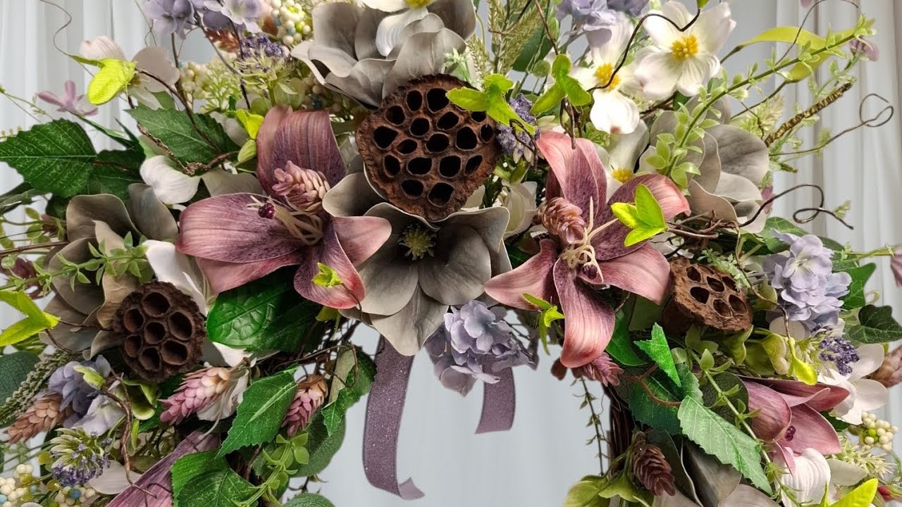 How to make an Artificial Spring wreath 🪻🌷