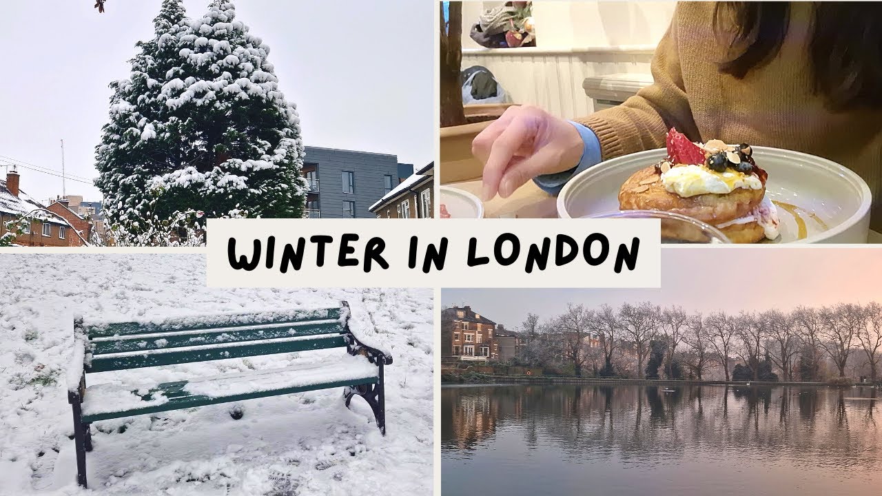 Winter vlog - Snow in London - Hampstead Heath, Pancakes, Southbank winter market, Mamasons 🥞❄ 倫敦下雪