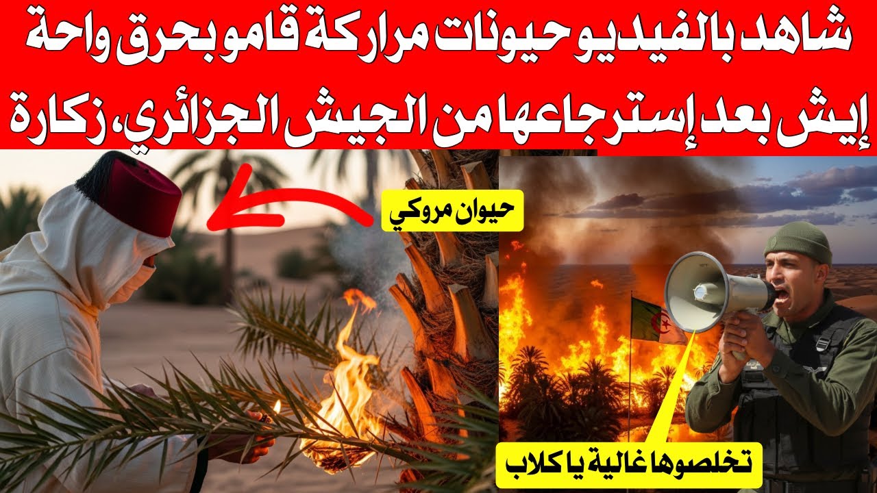 شاهد بالفيديو المراركة يقومون بحر،،ق واحة إيش المسترجعة من الجيش الجزائري، زكارة في الجزائرين