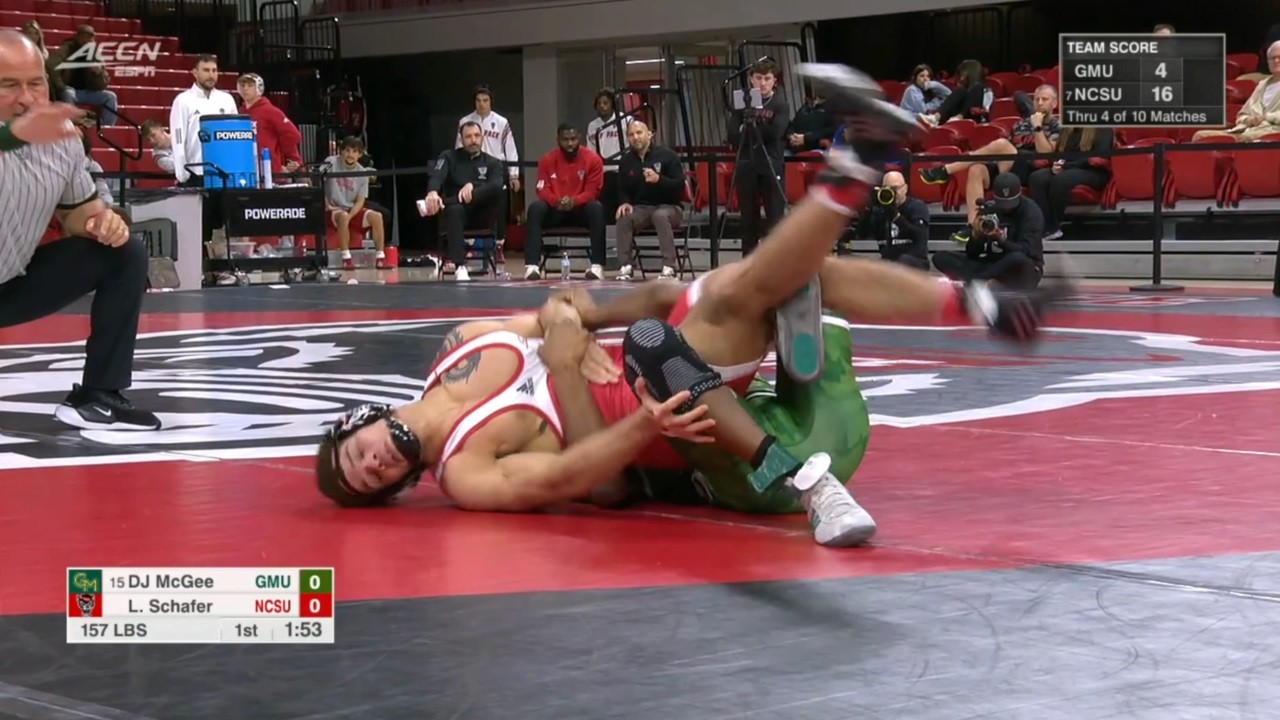 157lbs DJ McGee (George Mason) vs Latrell Schafer (NC State)