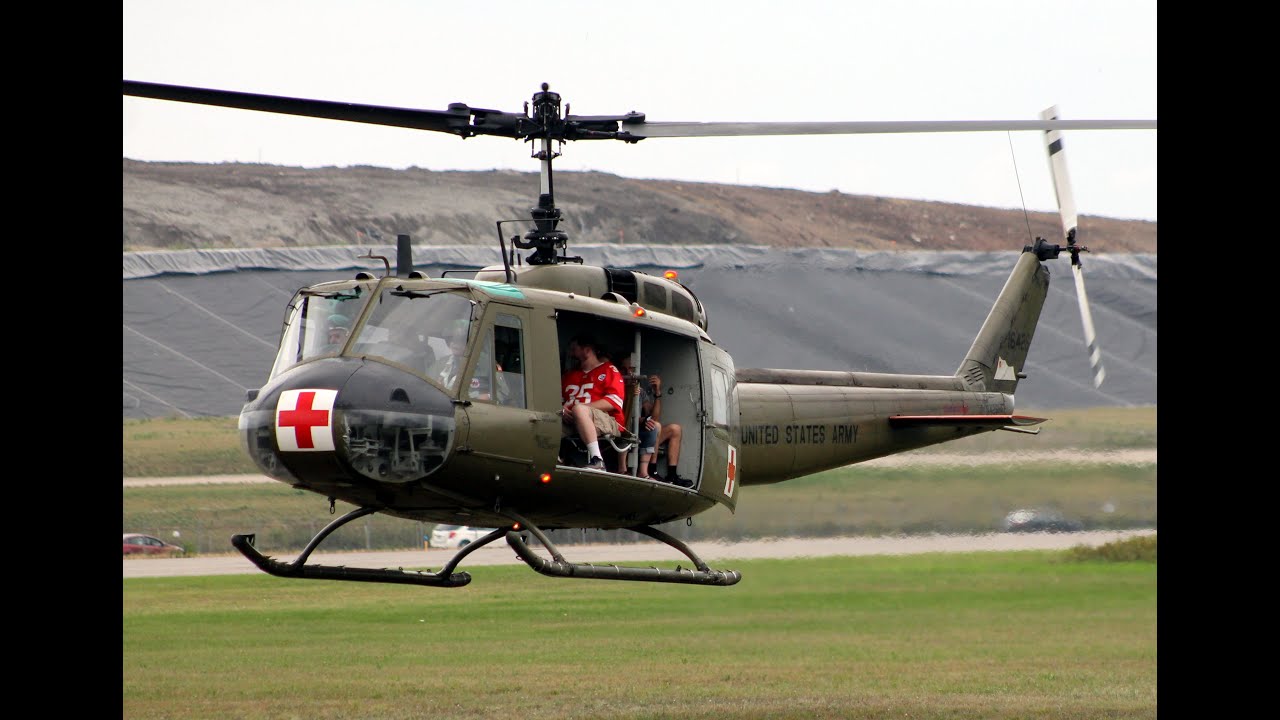 Flight in USA Bell UH-1H Huey US Army Helicopter - Thunder over Michigan Airshow (GoPro)