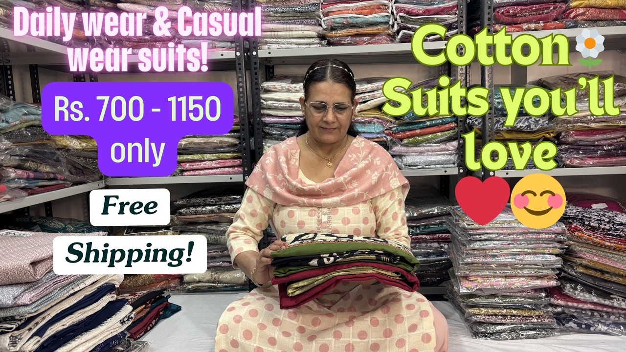 🌸 Beautiful Cotton Suits | ₹700–1150 | 🚚 Free Shipping | 📞 9217070890