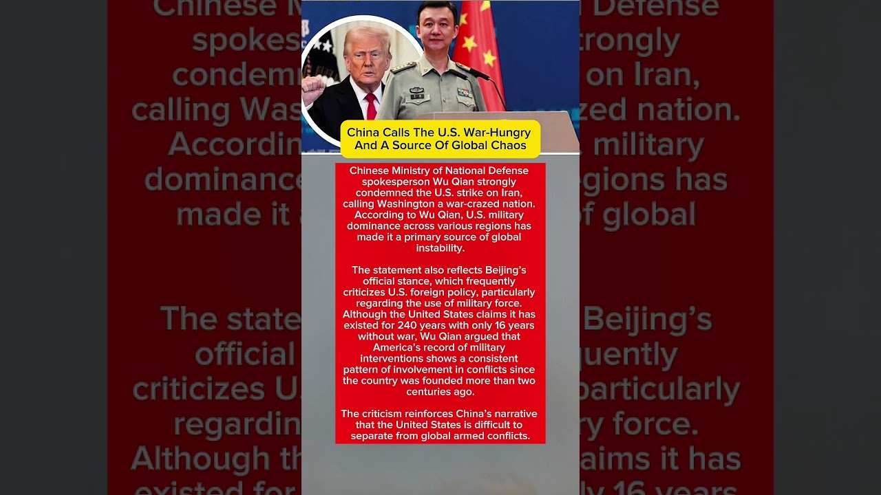 China Slams US as &ldquo;War-Crazed Nation&rdquo; After Iran Strike &ndash; Global Tensions Rise