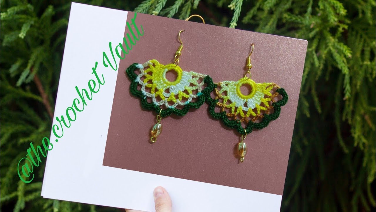 easy way to make crochet earring #crochetpatterns #knitting #crochettutorial  #crochet #earrings
