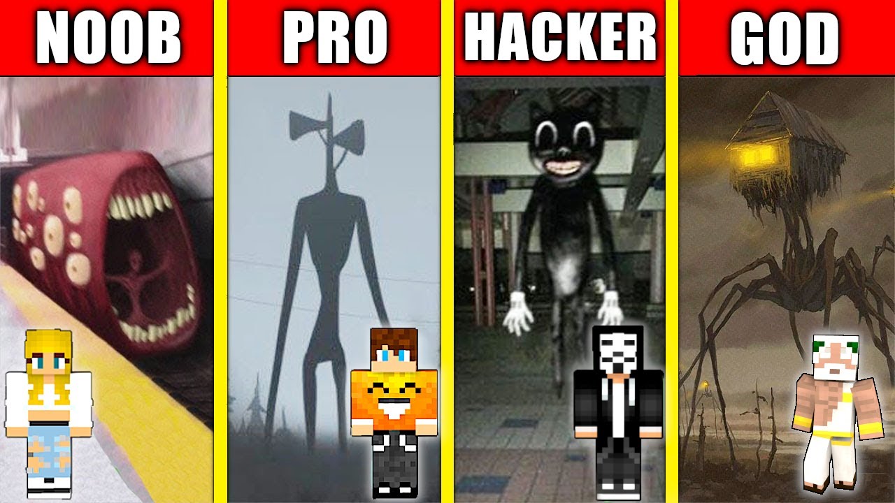STRASZNE POSTACIE NOOB vs PRO vs HACKER vs GOD w Minecraft!