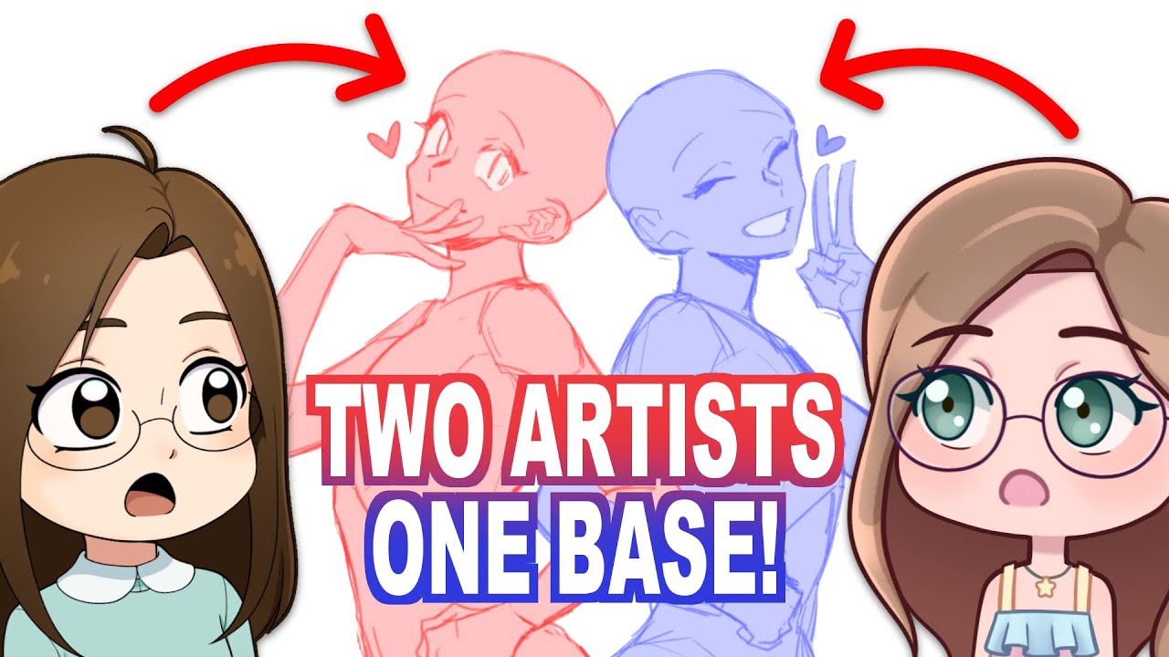 One Drawing Base, Two Artists! Sister Art Collab! 🤩