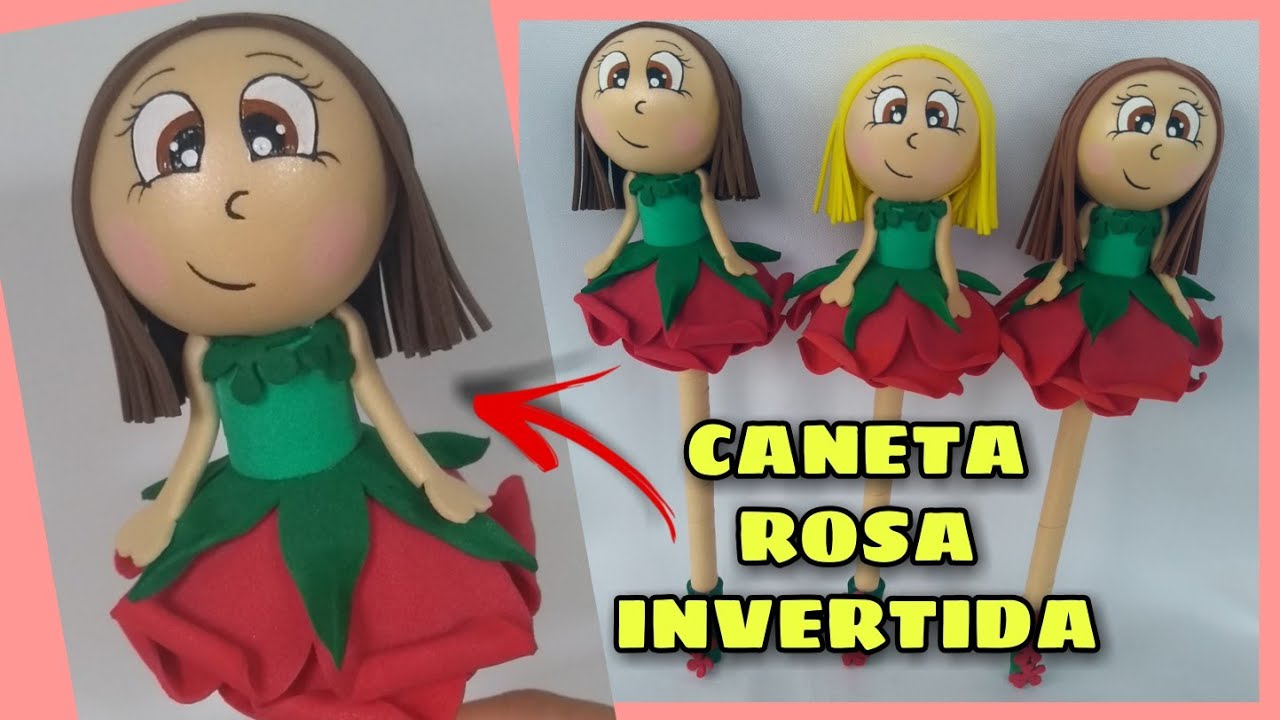 Como fazer caneta rosa invertida|Lembrancinha Dia das Mães