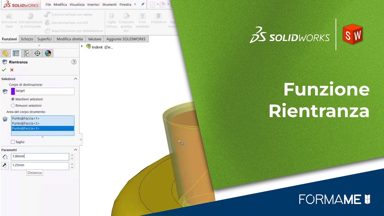 Funzione rientranza in SolidWorks