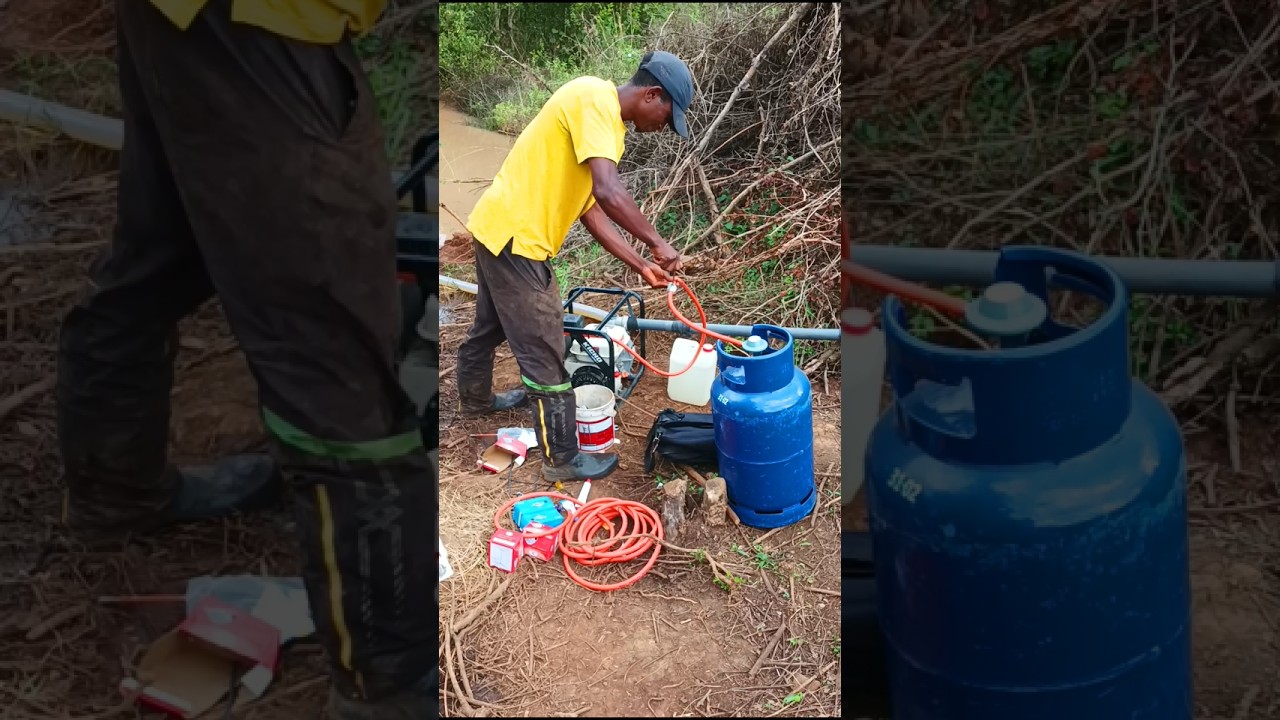 Look closely🤔👀Petrol water pump using Gas instead of petrol in Nyahururu#waterpump #gasgenerator