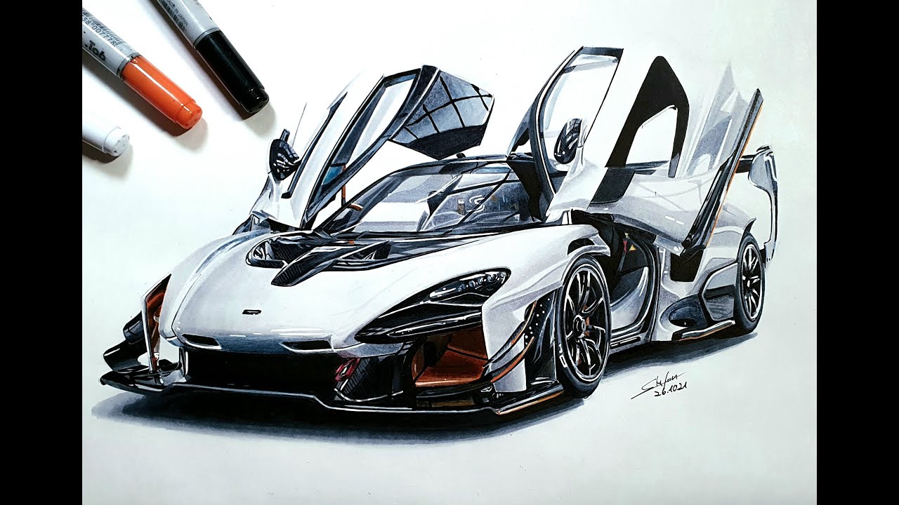 McLaren Senna GTR Drawing - Stefan Farkas