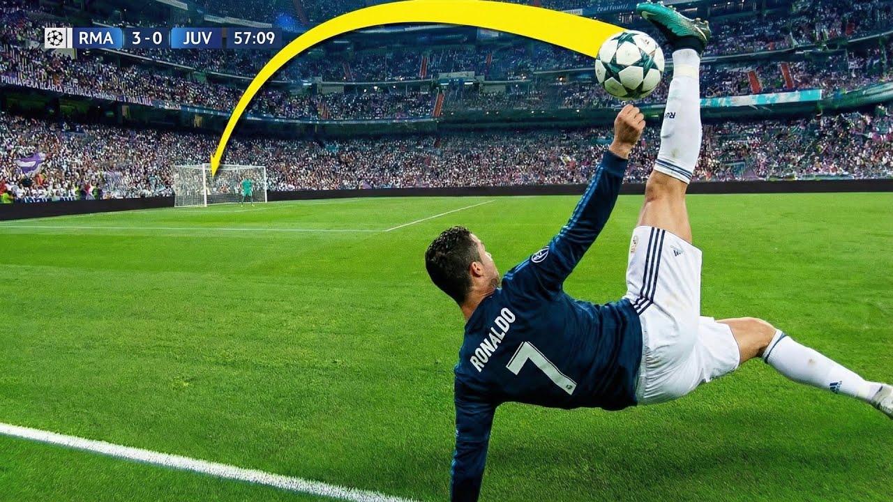 CRISTIANO RONALDO FOI APLAUDIDO DE PÉ APÓS O GOL DE BICICLETA MAIS ABSURDO DA HISTÓRIA