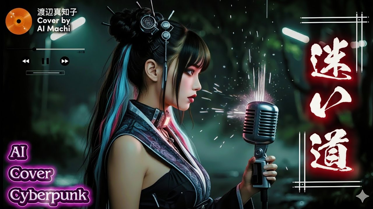 渡辺真知子「迷い道」を近未来の暗い森で謎の美女AI Machiが歌う、Cyberpunkカバー！ Syntheの無機質さが迷いの悲しさをえぐる！#渡辺真知子 #迷い道 #jpop #Cyberpunk