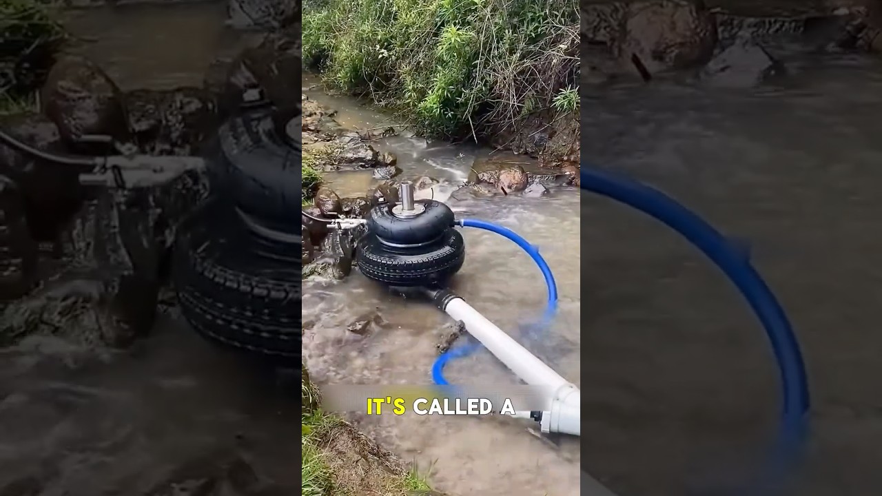 How a Hydraulic Ram Pump Pushes Water Uphill 🤯 #Shorts