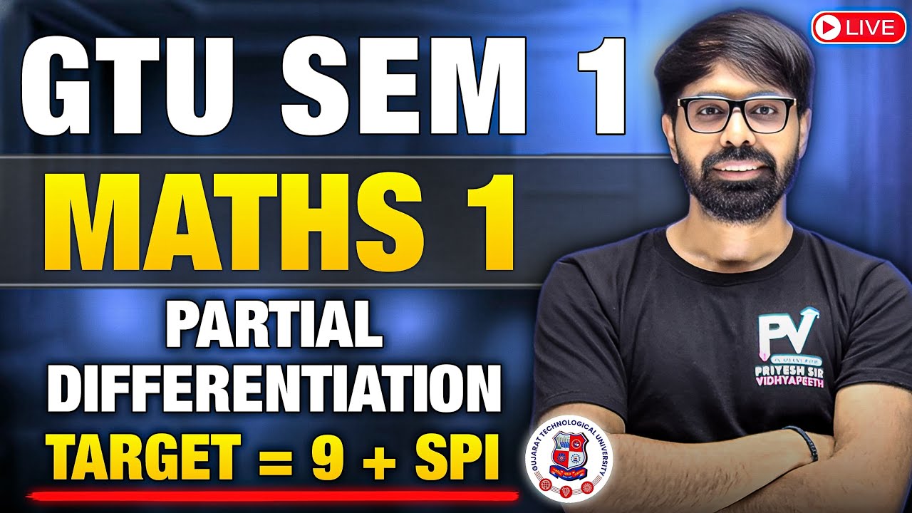 MATHS 1 🔥 LECTURE 1 🔥 GTU THE END GAME 🔥 TARGET 9+ SPI 😱 PRIYESHSIR 🔥