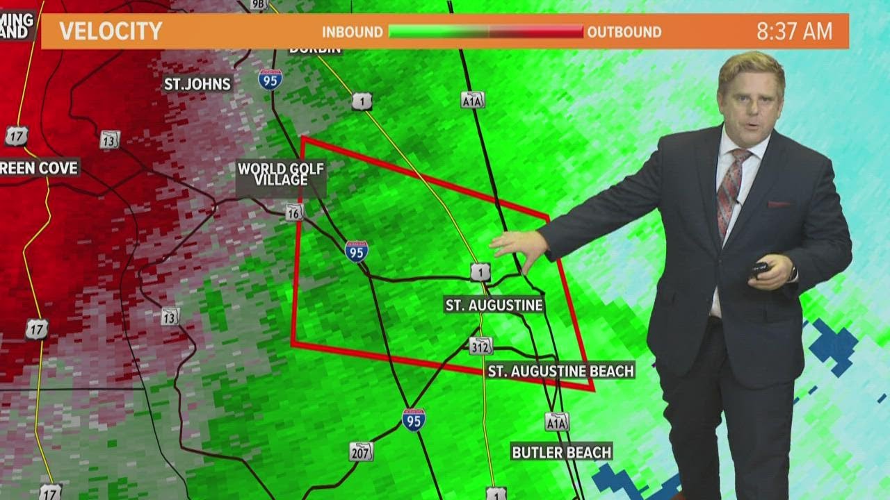 Tornado warning issued for St. Augustine, Vilano Beach