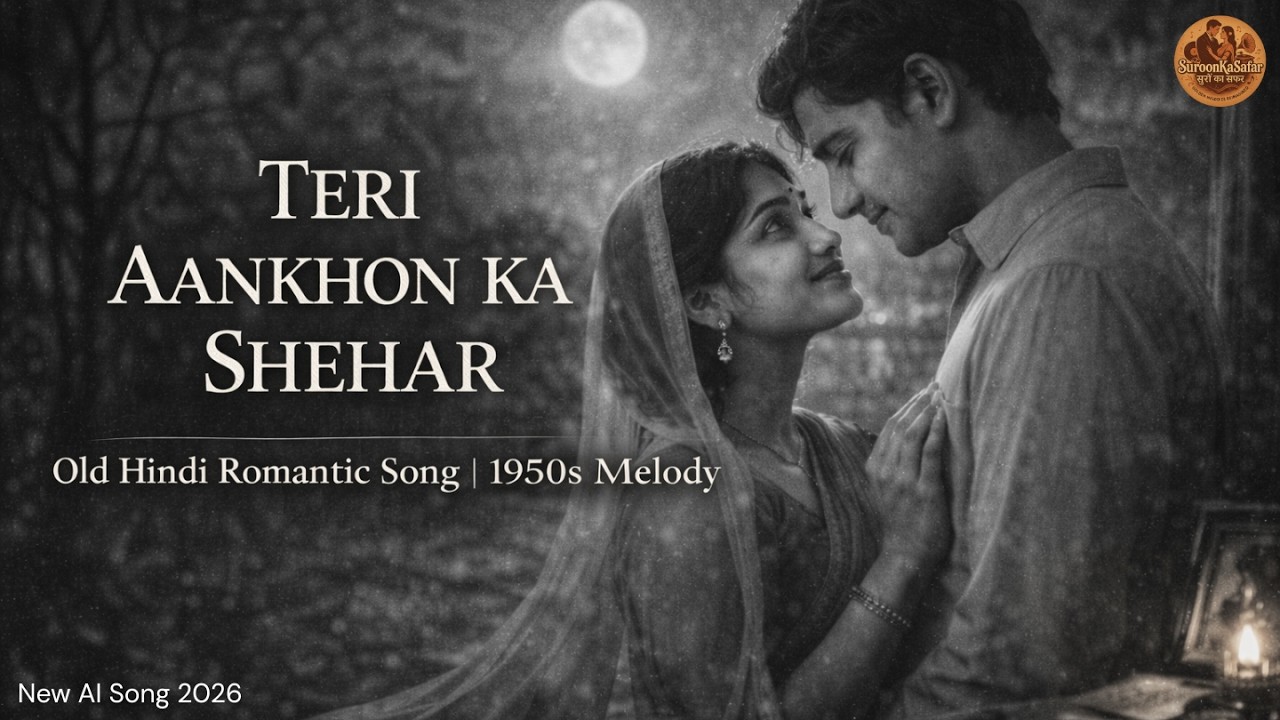 Teri Aankhon Ka Shehar | Old Hindi Romantic Song | 1950s Vintage Bollywood Melody | Golden Classic
