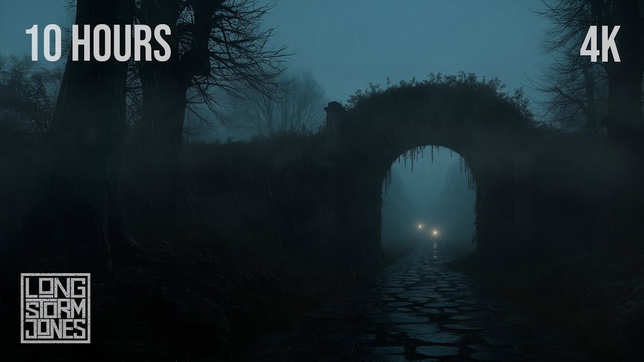 Foggy Castle Ruins at Night | ASMR Wind, Rain & Thunder Ambience to Calm Your Noisy Mind [4K]
