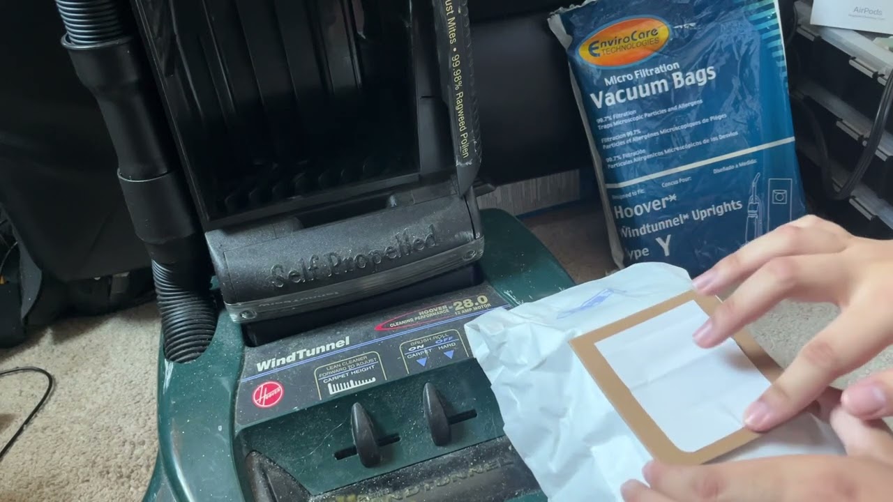 How to replace the bag on a Hoover Windtunnel Self Propelled Ultra/Premium.