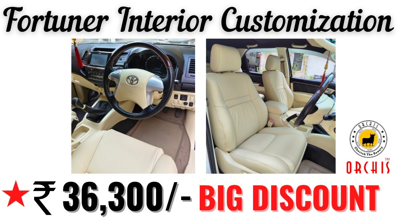 Toyota Fortuner Interior Customization In Pearl White Genuine Italian Leather At Orchis