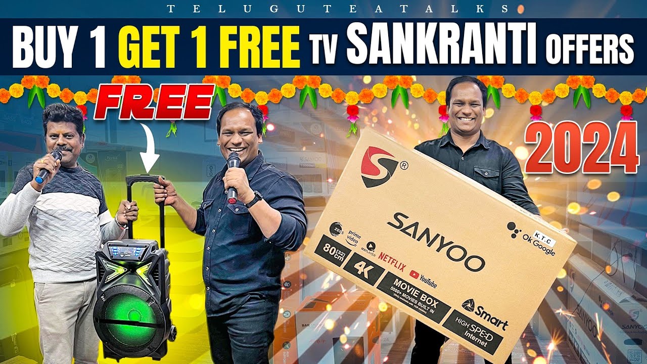 Cheap and Best Sanyoo Smart TV|| Buy 1 get 1 tv free | Sanyoo Cheapest Led Tv | kusum ganji