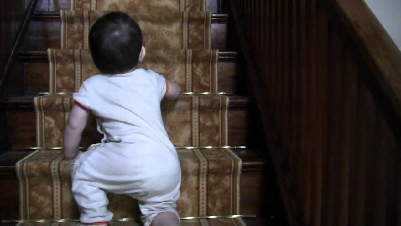 Child falling down full set of stairs