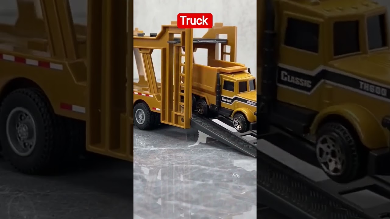 HOWO flatbed car carrier wrecker truck carrying jcb backhoe loader dumper #diecast #viral #jcb #usa