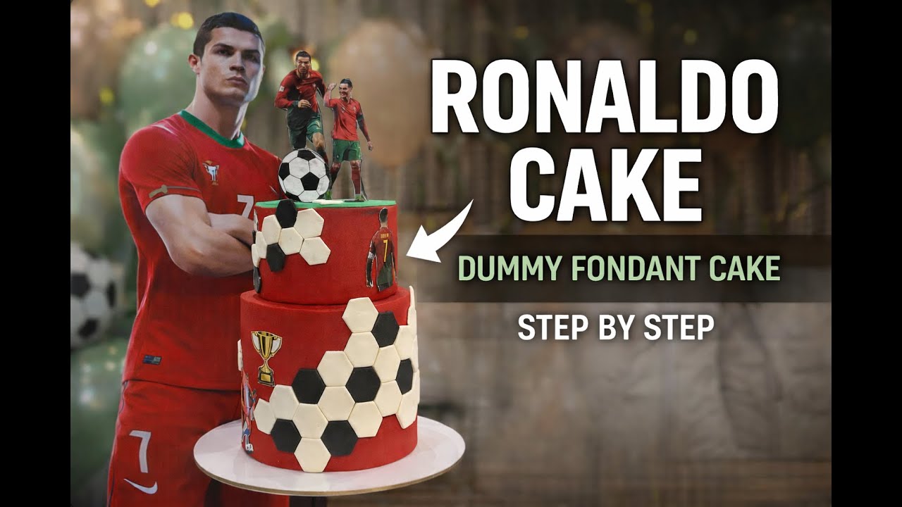 Cristiano Ronaldo Football Theme Dummy Fondant Cake 🎂⚽ | Step-by-Step Tutorial